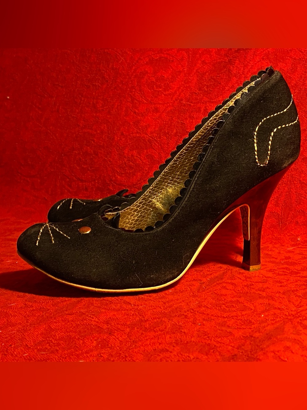 Reserved karensuefoster black cat pumps, 7 - Picture 9 of 15